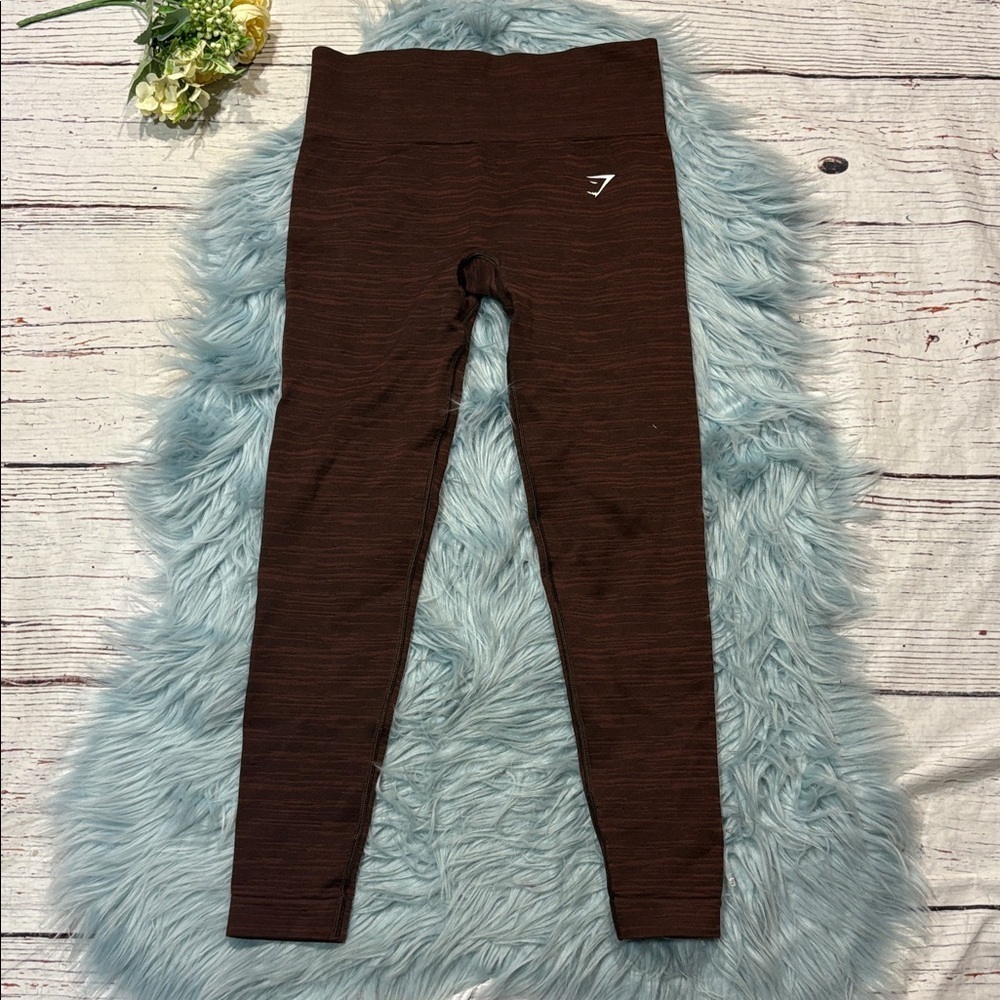 Gymshark adapt marl seamless leggings cherry brown size small